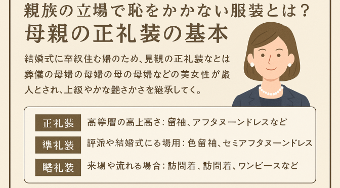親族の立場で恥をかかない服装とは？母親の正礼装の基本